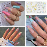 Juego de pegatinas para uñas, diseño de uñas, 4 pegatinas suaves para decoración de uñas, perfectas para uñas de gel 3D y tiras de gel UV