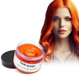 Color de cabello temporal, cera de color de 4.23 onzas para hombres y mujeres, pomada de color natural lavable, tinte para el cabello instantáneo para fiestas, cosplay, Halloween (rojo) Naty Shop Tinte para el cabello naranja 120 g (paquete de 1)