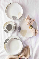 MÄSER 931215 Vajilla bellamente decorada para 6 personas, servicio combinado 30 piezas, con formas sin marco, porcelana, blanco
