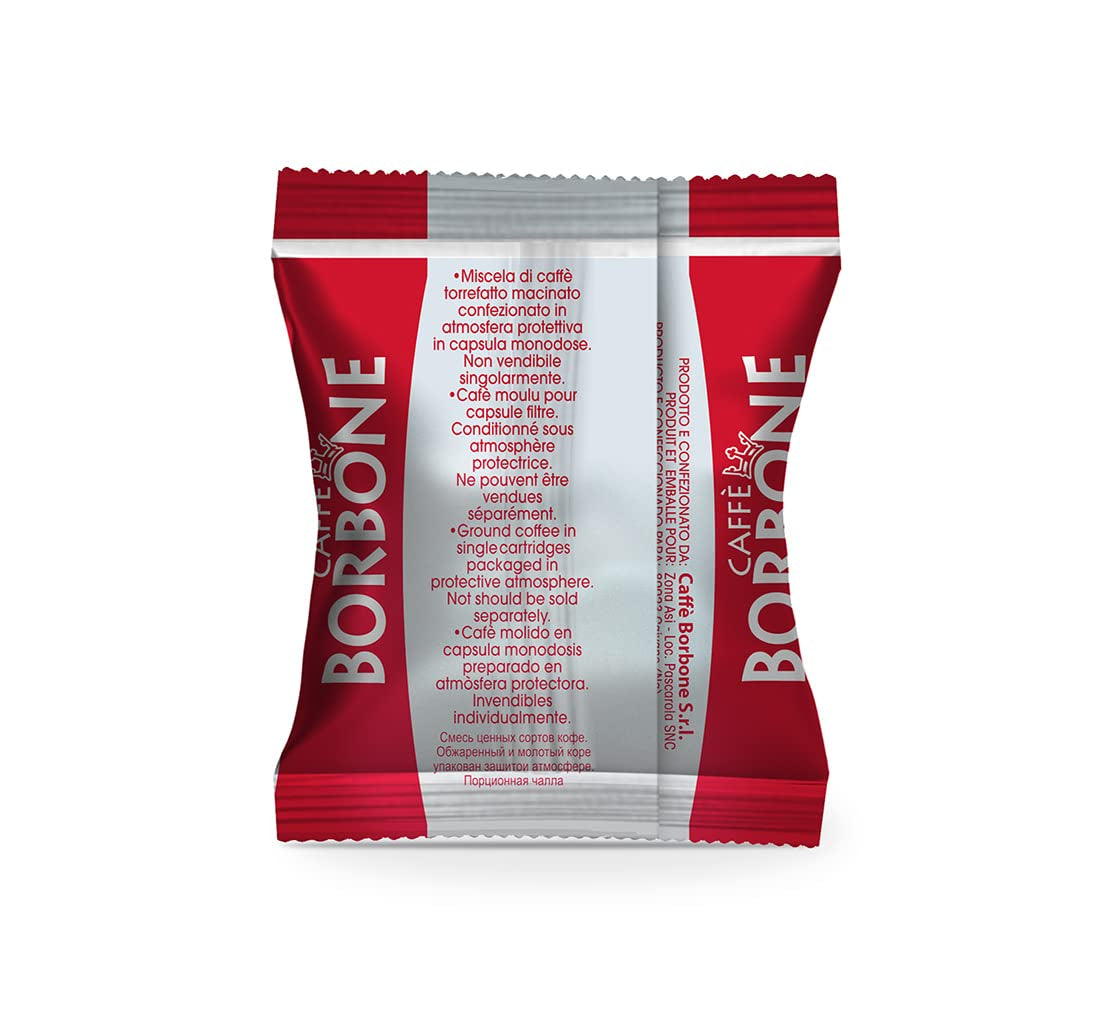 Caffè Borbone Respresso, Rote Kaffeemischung - 50 Kapseln - Compatible con Nespresso®* Haushalts-Espressomaschinen