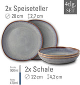 Juego de mesa Lave beige de Villeroy & Boch, 4 piezas, aprox.