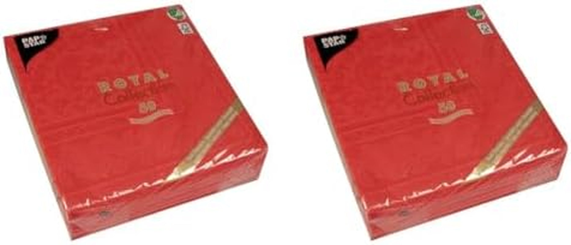 50 servilletas premium "Colección ROYAL" pliegue 1/4 40 cm x 40 cm rojo "Adornos" de alta calidad (paquete de 2)