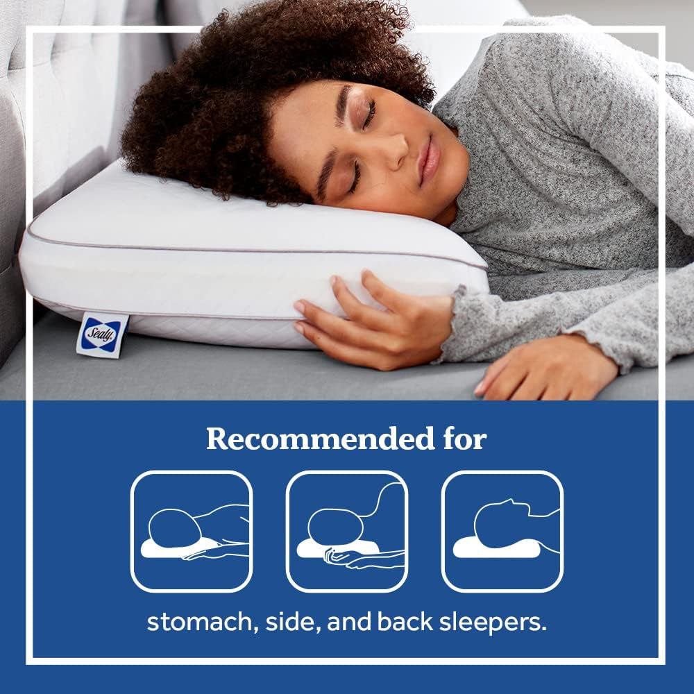 Almohada Viscoelástica Sealy Essentials Estándar Blanco 2 Piezas Naty Shop Almohadas Estándar