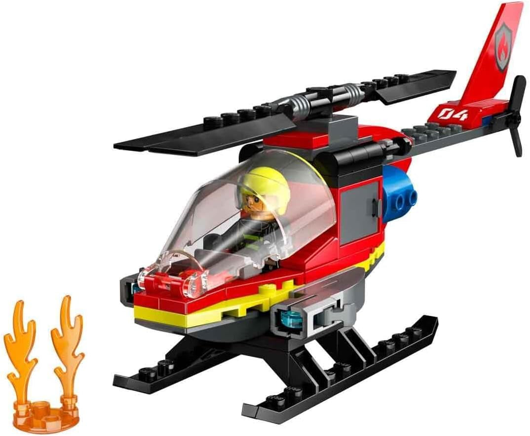 LEGO City Helicóptero de los Bomberos, set de helicóptero de juguete y figura de piloto, helicóptero de bomberos para una experiencia de juego imaginativa, regalo para niños, niños y niñas a partir de 5 años 60411 Juegos de construcción Besuche den LEGO-Store