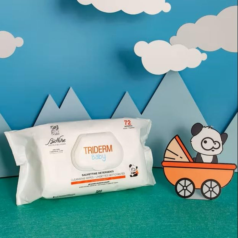 Bionike Triderm Baby Toallitas Húmedas para Pieles Secas y Sensibles Efecto Calmante y Reafirmante Protege e Hidrata 72 Toallitas