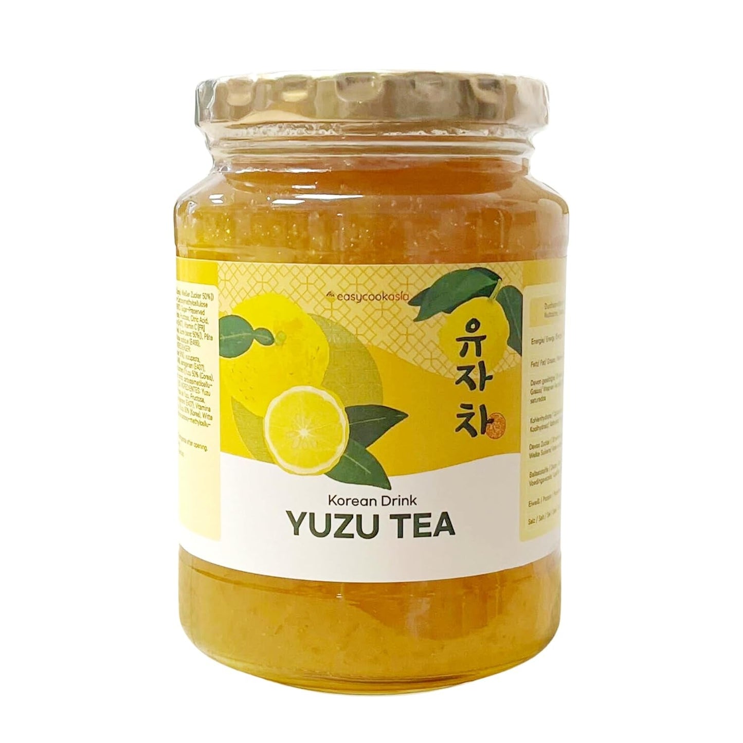 Bebida coreana Easycookasia – Té Yuzu | Afrutado, dulce y cítrico | Con vitamina C | Para té, limonada, cócteles y postres | Descubre la cultura asiática del té (500g)