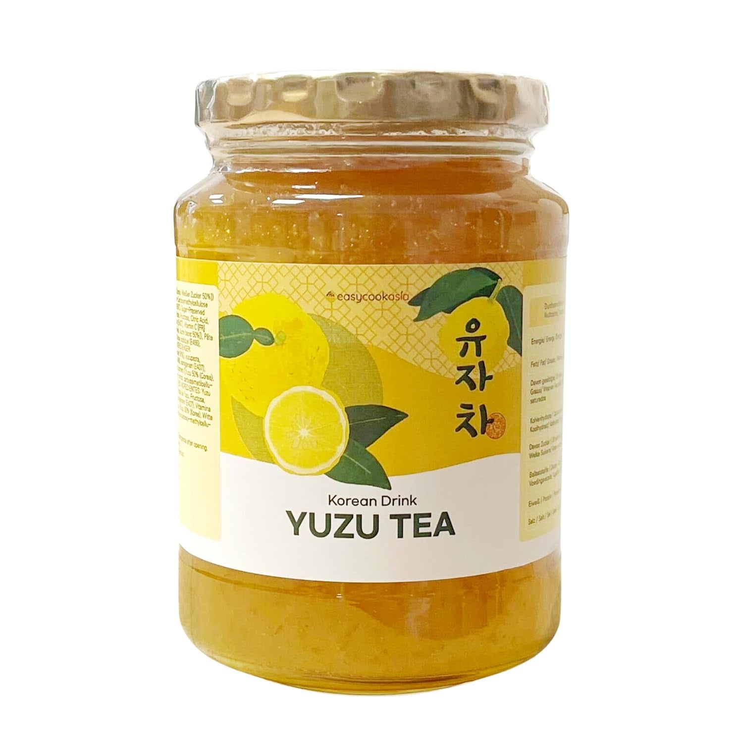 Bebida coreana Easycookasia – Té Yuzu | Afrutado, dulce y cítrico | Con vitamina C | Para té, limonada, cócteles y postres | Descubre la cultura asiática del té (500g)