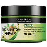 John Frieda - Mascarilla/Tratamiento Limpieza y Reparación Profunda - Contenido: 250 ml - Con aceite de semilla de cáñamo + aguacate nutritivo - Mascarilla capilar calmante para cabello dañado Naty Shop Hair Mask 250 Ml (1 pack)