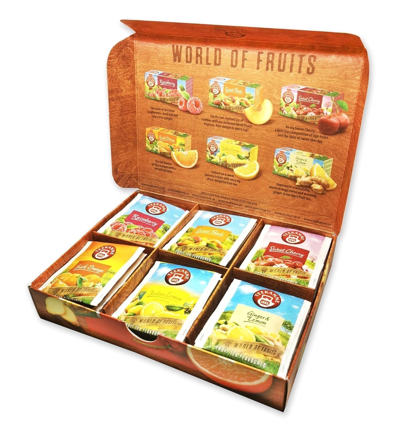 Teekanne World of Fruits (NUEVA EDICIÓN) - Caja con selección de tés de frutas - 6 sabores * 5 bolsitas de té