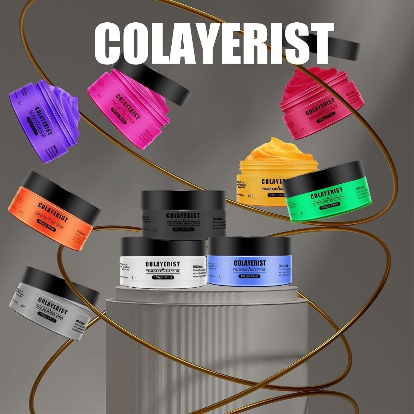 COLAYERIST Color de cabello negro lavable temporal Cera de color de cabello para hombres y mujeres Máscara de cabello para fiesta o cosplay Productos de color de cabello sin desorden Tinte para el cabello Naty Shop