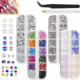 5820 Stück Strasssteine ​​​​Nägel, Glitzersteine ​​​​Nägel Und Halbrunde Perlen, AB Kristall Rhinestones, Flatback Nagel Steine ​​​​mit Pinzette Und Stift Für Nagel/Diy (Mehrere Größen Und Farben)