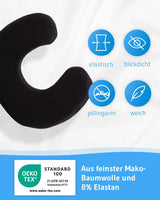Juego de 2 Fundas de Almohada con Cremallera Almohadas Ortopédicas Cervicales Certificadas Oeko-Tex Negro Paquete Doble Perfecto para Almohadas de Cuello ANDAR Algodón Maco (Jersey Doble) No necesita planchado y apto para secadora Naty Shop