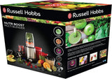 Batidora Russell Hobbs [Multifunción - Batidora de pie] Nutriboost (Inkl. 5 Bpa-Freie Und Spülmaschinengeeignete Behälter + Deckel, 22.000 U/Min, 0,9 Ps-Motor) Elektrischer, Smoothie-Maker 23180-56 Kitchen Naty Shop