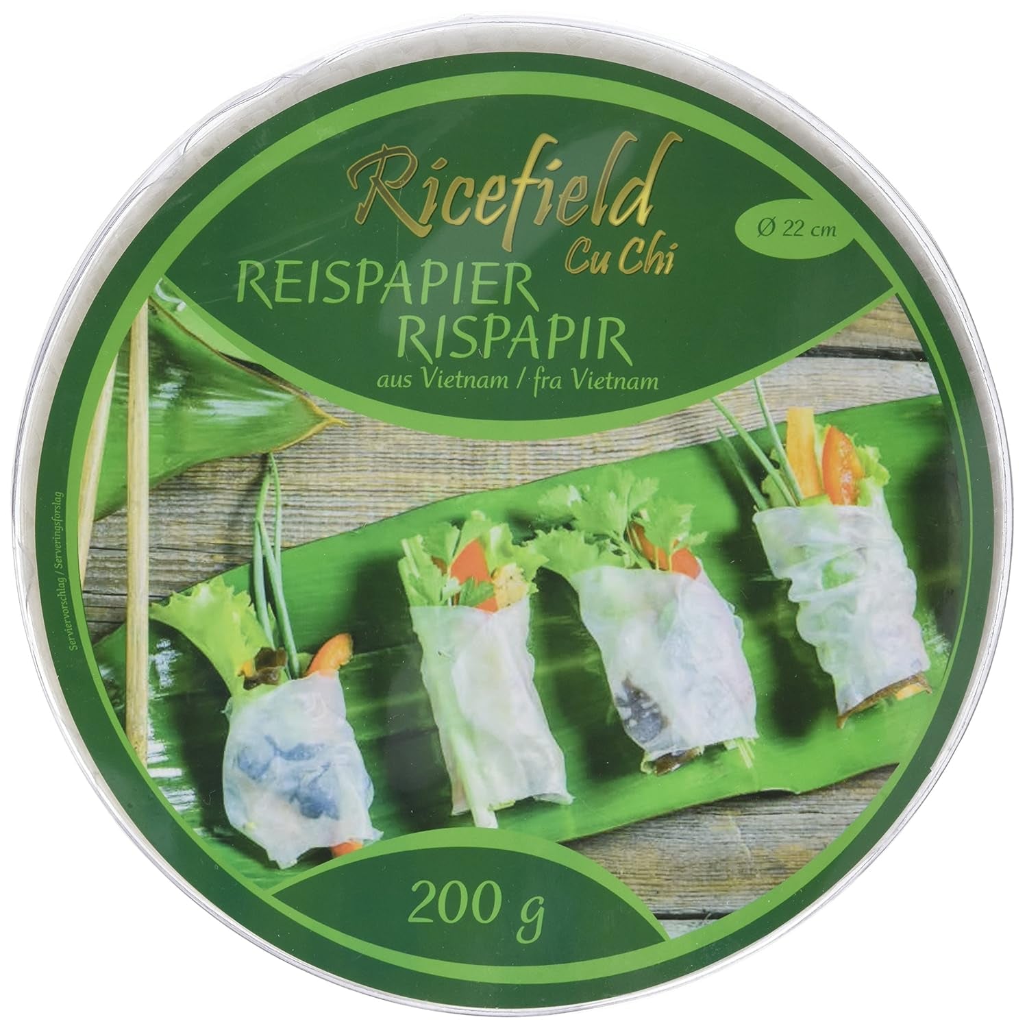 Papel de arroz Ricefield, redondo, 22 cm (1 x 0,2 kg)