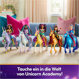 Unicorn Academy Unicorn Glacier: 28 cm de altura, el unicornio original de Netflix de Layla con melena y cola reales, brida, silla y cepillo extraíbles, para edades de 4 años en adelante