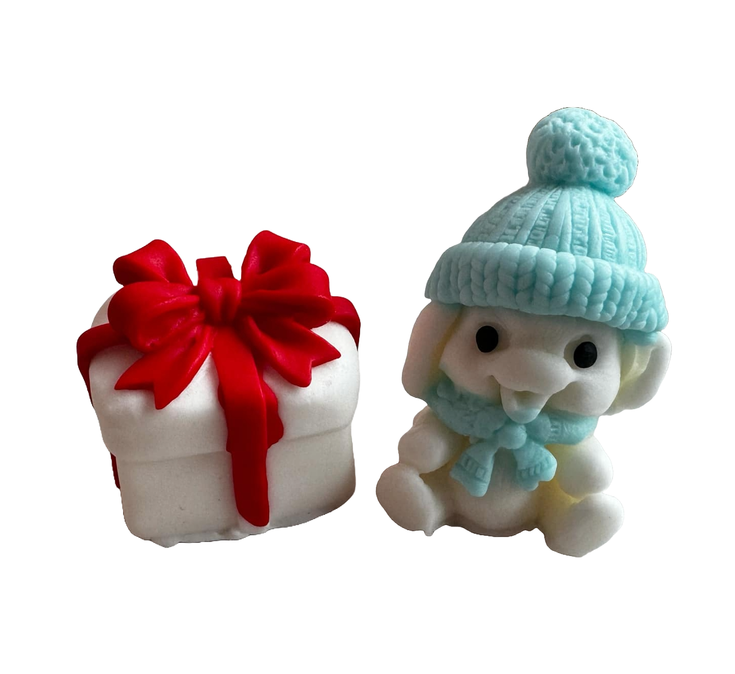 Set de 2 adornos comestibles de pasta de azúcar, Emoción de regalos, adornos para niños de Pasta de Azúcar Naty Shop