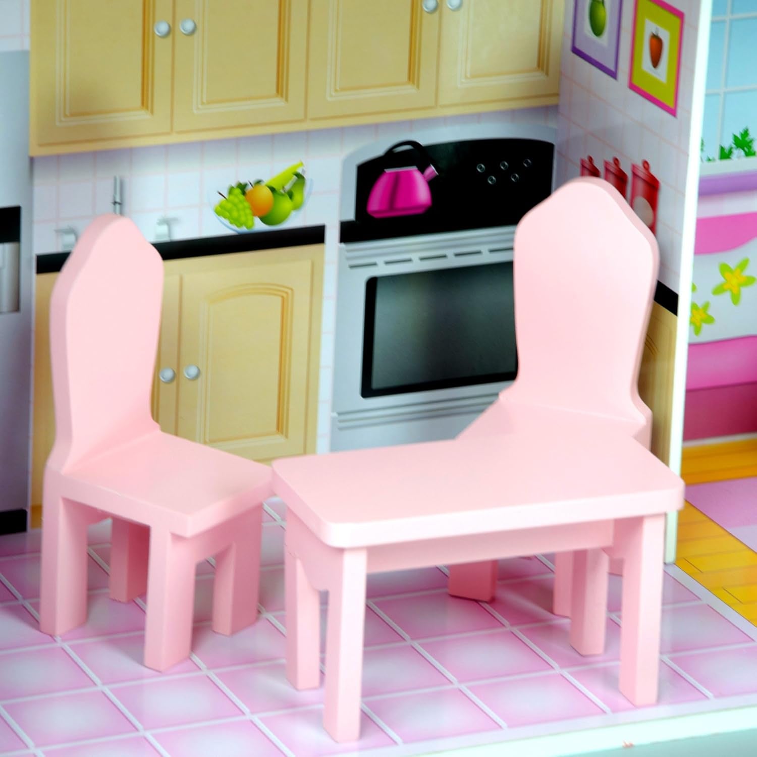 Olivia's Small World Casa de Muñecas Gigante, Casa de Muñecas Grande de Madera con Muebles y Accesorios, Casa de Muñecas de 3 Pisos para Niños, Casa de Muñecas para Muñecas de 12", 3 Años + Casas de Muñecas Naty Shop