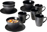 Ritzenhoff & Breker Kitwe Juego de desayuno, 12 piezas, negro