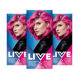 Tinte para el cabello Live ultra brillante o rojo pastel, paquete de 3, color semipermanente que dura hasta 15 lavados - 092 Pillar Box Red Naty Shop Tinte para el cabello rosa pastel, paquete de 3 (paquete de 1)