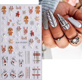 Pegatinas navideñas 3D para uñas, 4 hojas, pegatinas 5D para uñas, pegatinas estereoscópicas para uñas, decoraciones, accesorios de diseño de uñas