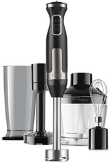 BLACK+DECKER Batidora de pie | BXHBA1500E | 1500 vatios | 20 velocidades | turbo | Edelstahl | Spritzchutz | Incluyendo Pürieraufsatz, Schneebesen, Zerkleinerer Und Messbecher Cocina Naty Shop Single 4 Zubehörteile 1500W