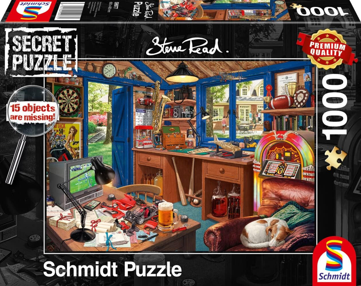 Schmidt Spiele 59977 Puzzle Secreto El Taller del Padre Puzzle de 1000 Piezas Naty Shop Título predeterminado