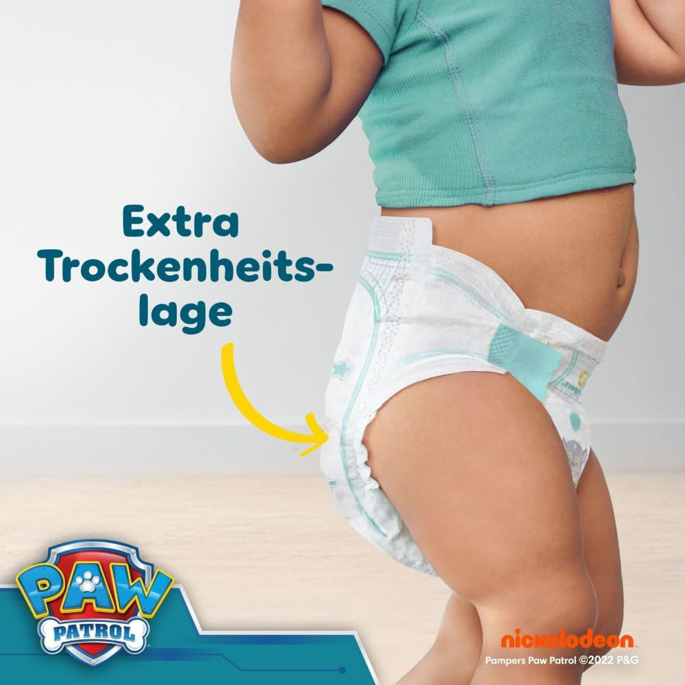 Pañales Pampers Baby-Dry Puppy Patrol Edition, talla 5, 186 pañales, 11 kg - 16 kg, hasta 100 % de protección contra fugas y comodidad durante toda la noche
