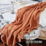 CREVENT Manta de Punto Óxido para Sofá Sofá Silla Cama Decoración del Hogar Suave Cálida Acogedora Ligera Primavera Verano Otoño (127,8 X 152,4 cm Caramelo/Marrón/Naranja Quemado) CREVENT Camas y Mantas