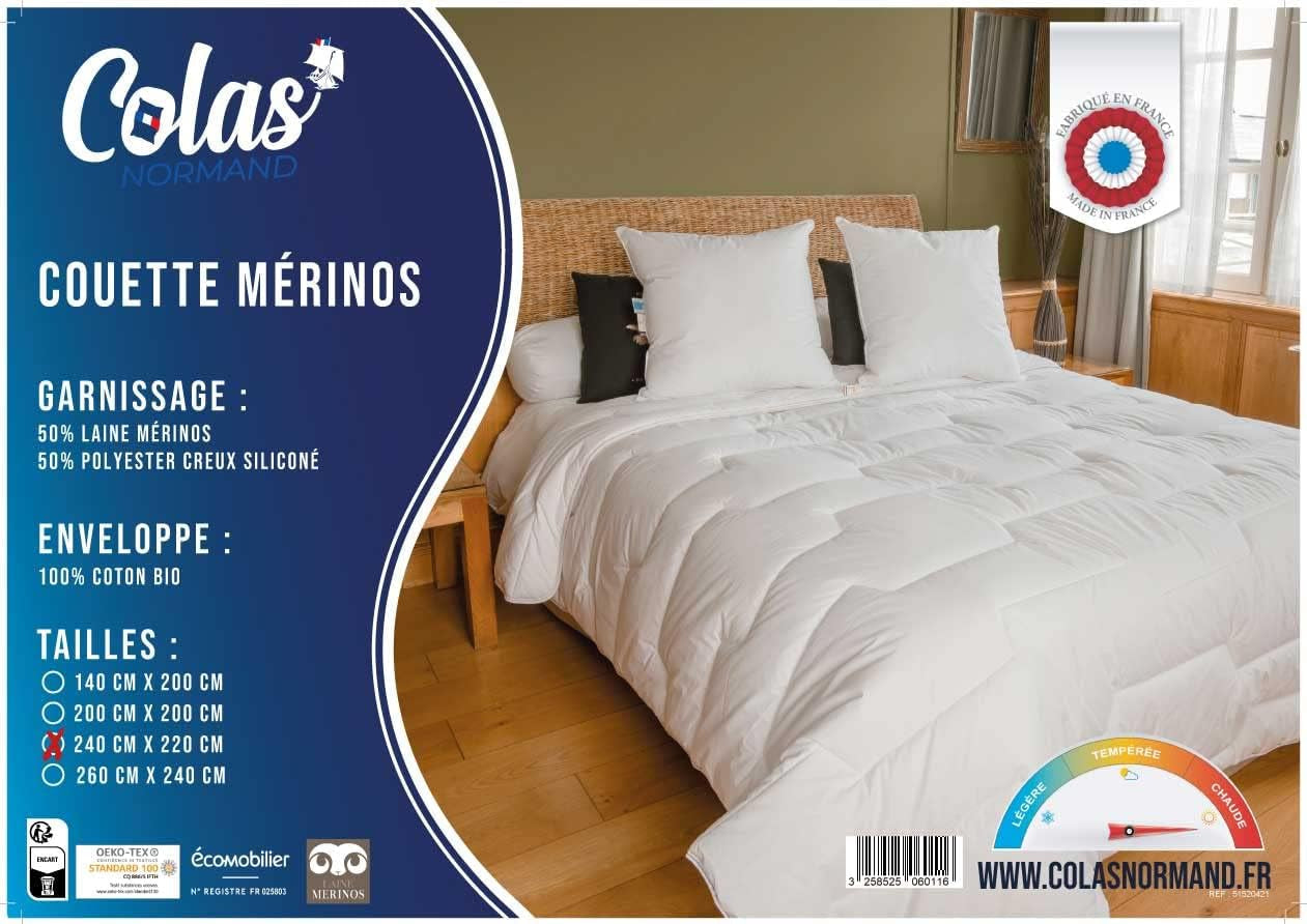 Edredón 240 X 220 Cm | Algodón orgánico y lana merino | Lavable a máquina a 30 °C Edredones y edredones Naty Shop