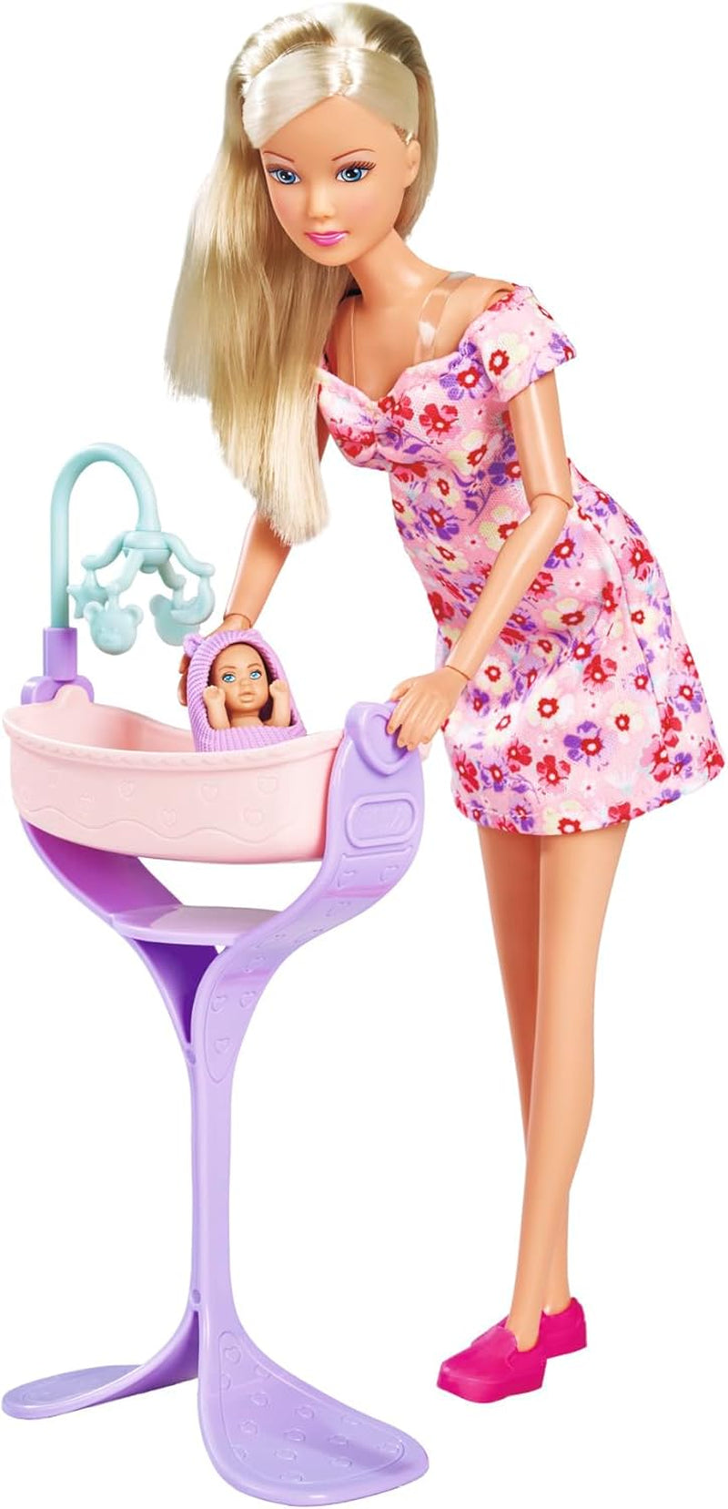 Simba 105733680 Steffi LOVE Doll Hello Baby (29 cm) - Muñeca de juego embarazada con barriga creciente, muñeco y accesorios - Juguete infantil para niñas y niños a partir de 3 años, negro Naty Shop Dolls Default Title
