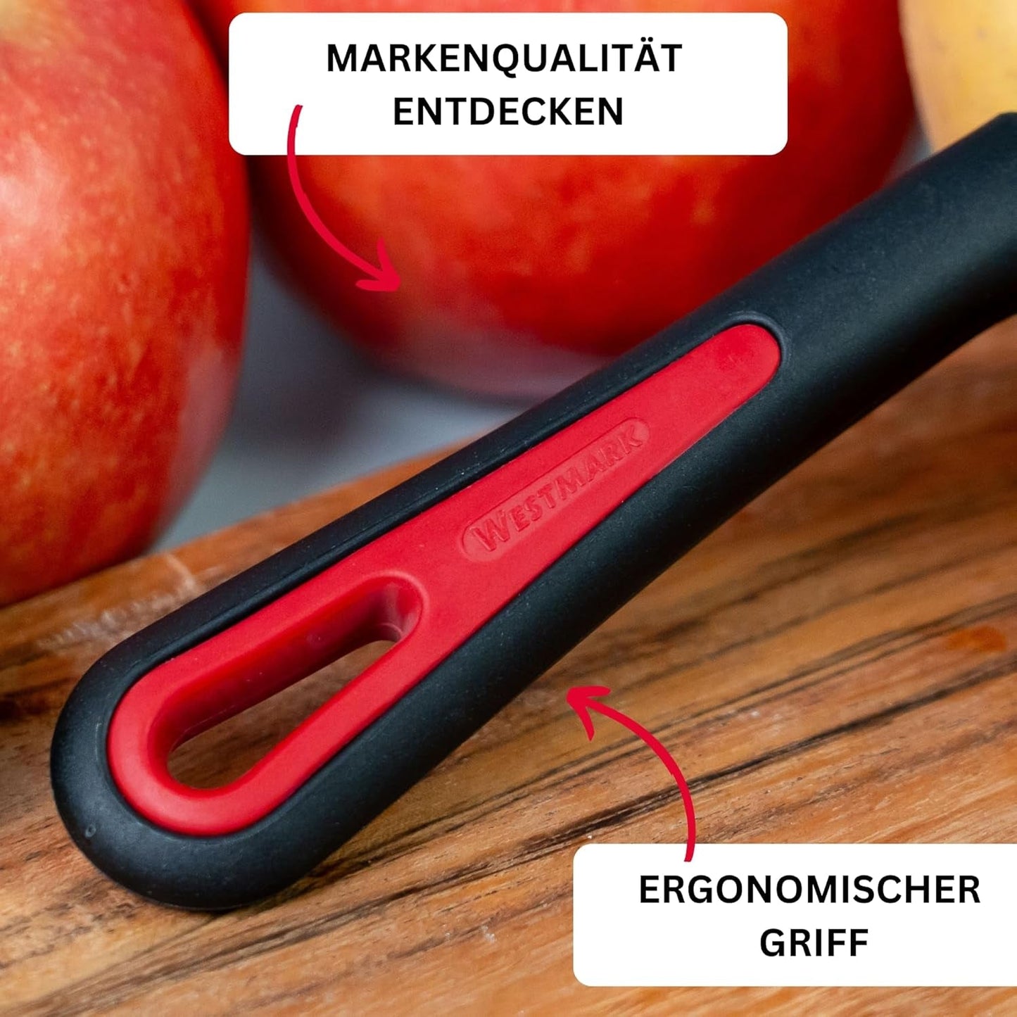 Westmark 29092270 sparschäler gallant, pp/tpe/edelstahl, schwarz / rot, 16,5 x 3,7 x 2 cm pelador naty shop