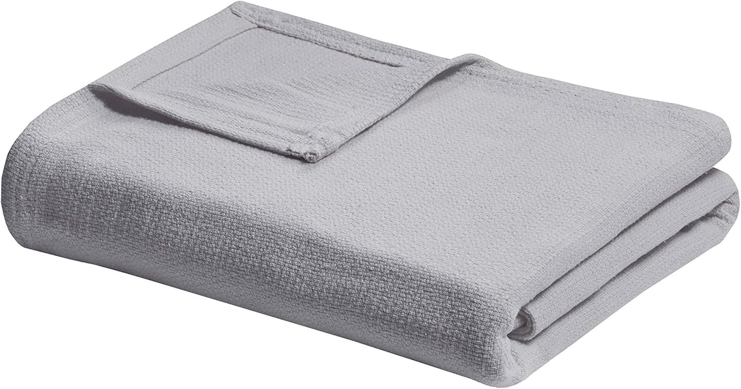 Madison Park Freshspun Wicker Twin Gris Algodón Manta Camas y edredones Madison Park Grey Full/Queen