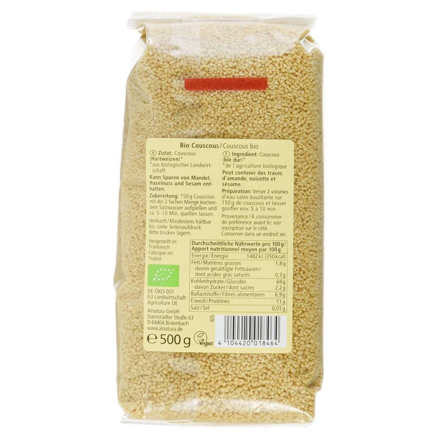 Cuscús de cereales ecológicos, 500g