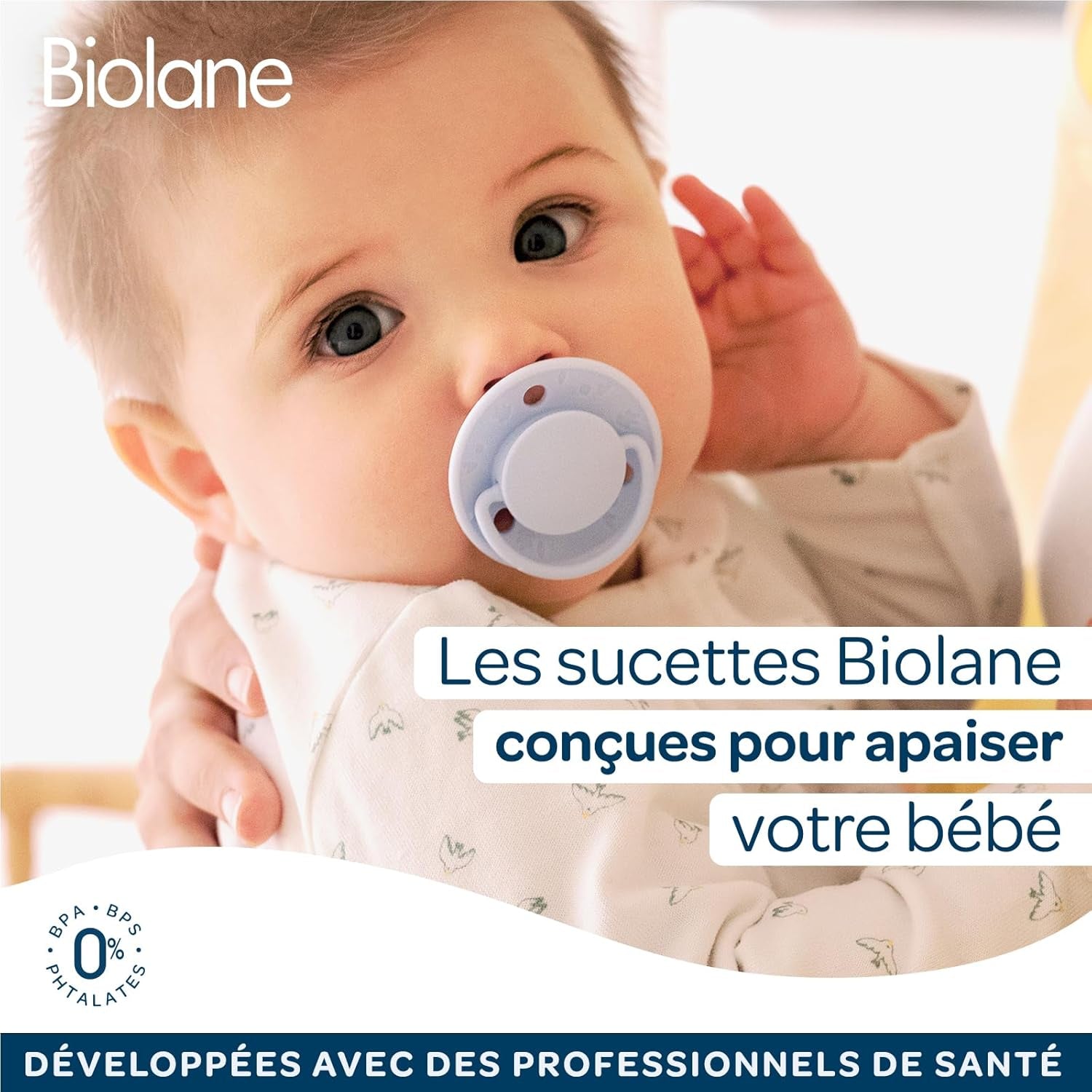 BIOLANE - Tetina redonda - Chupete extrafino - 6+ meses - Bicolor verde - Tetina de caucho natural - Para el desarrollo bucal - Suave y confortable