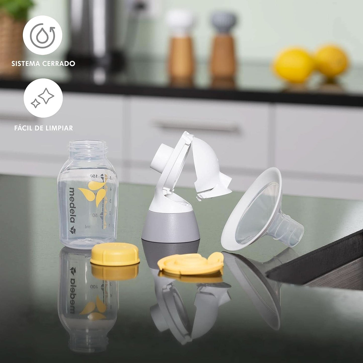 Sacaleches eléctrico Medela Solo, con embudo Personalfit Flex y tecnología de extracción bifásica Accesorios Alimentación y Lactancia Bebe Naty Shop