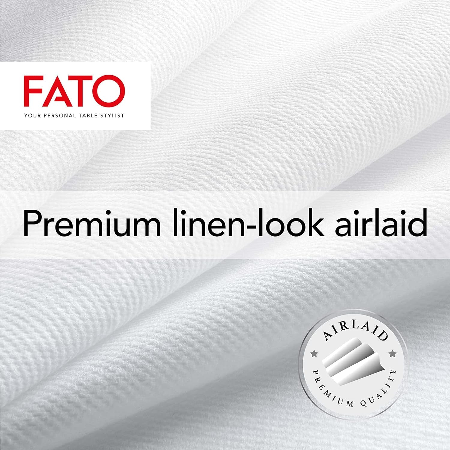 Fato - Servilletas de papel seco, airlaid, efecto textil, paquete de 50 servilletas, 40X40 plegadas en formato 4, Tropicana Decor