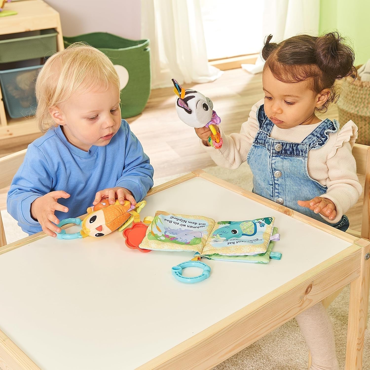 VTech Baby - Set de regalo Amigos de los animales del bebé - Set de juguetes con libro de tela, pájaro cantor y sonajero de cebra - De 0 a 24 meses Juguetes para bebés Naty Shop