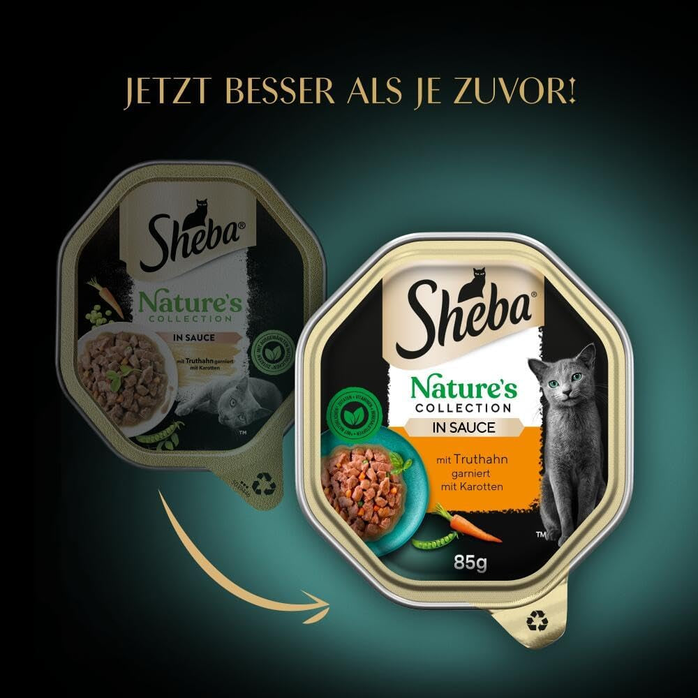 SHEBA Comida húmeda para gatos, Nature's Collection en salsa de pavo, 2 x 11 x 85 g
