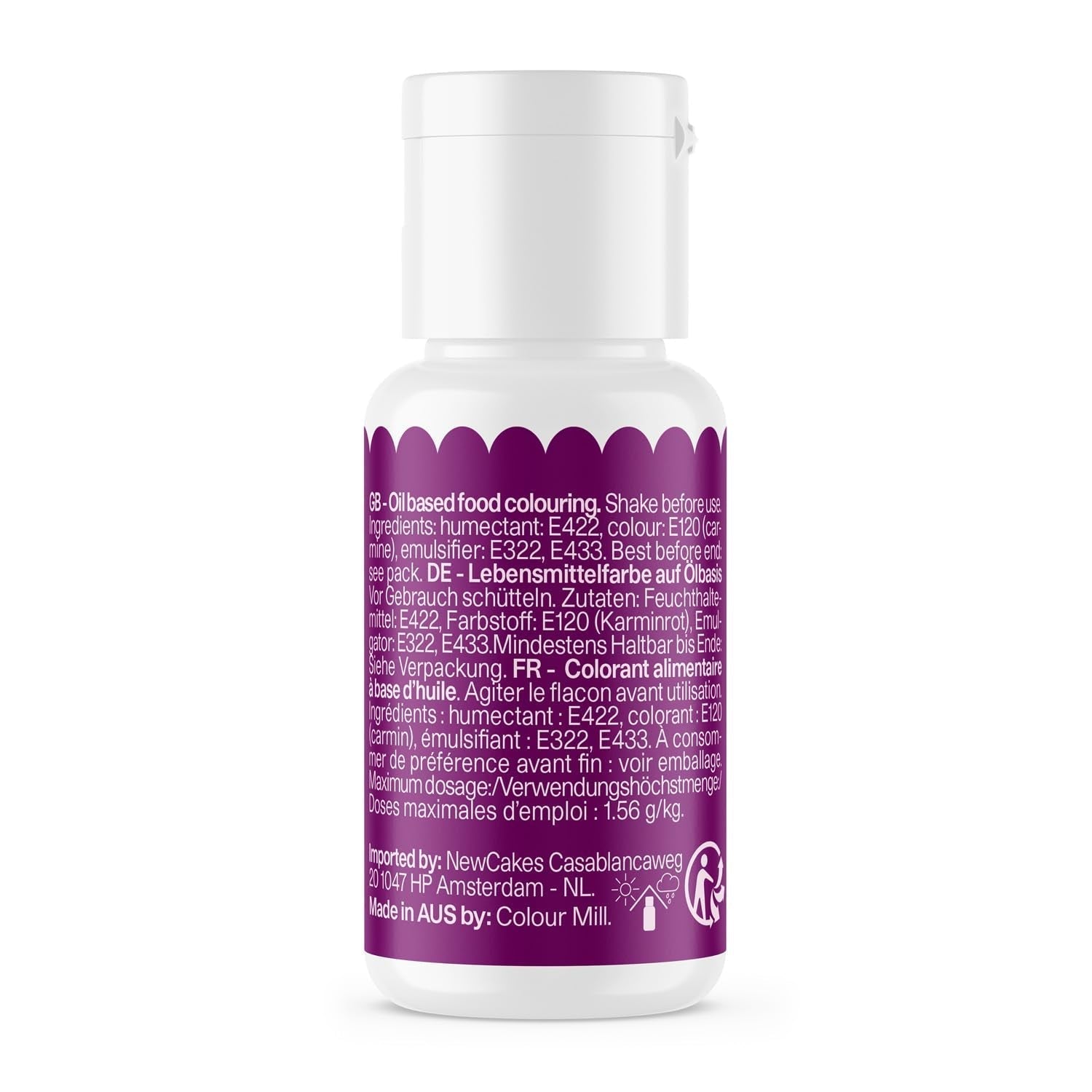 Colorante alimentario a base de aceite de uva Color Mill Oil Blend - Colorante alimentario para chocolate, fondant, muffins, tartas, repostería, macarrones - Colorante alimentario para decorar tartas - 20 ml