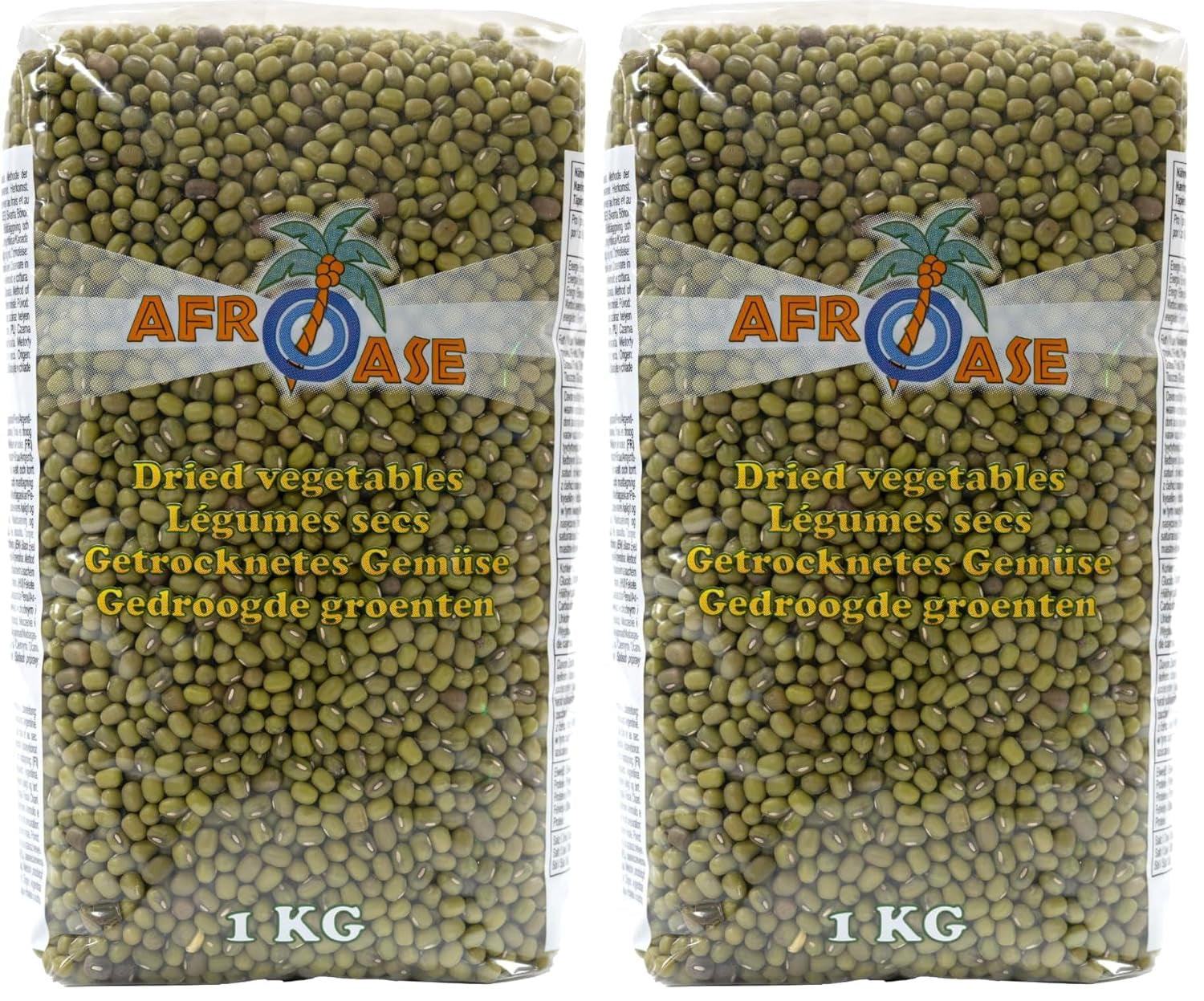 AFROASE - Judías verdes mungo - 1 x 1 kg (Paquete de 2)