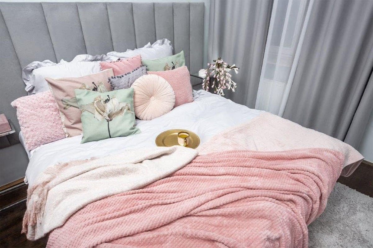 HOMLA Manta polar roja mullida y cálida - para sofá y cama Manta cómoda Manta para sofá Manta para salón - fácil de mantener 150 X 200 cm Rosa Camas y mantas Besuche den HOMLA-Store