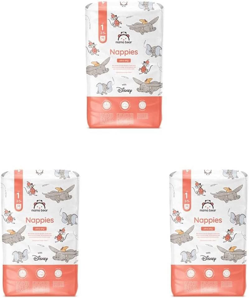 Pañales Mama Bear Disney Ultra Dry talla 4 (8-14 kg), blanco, 84 piezas (1 paquete)