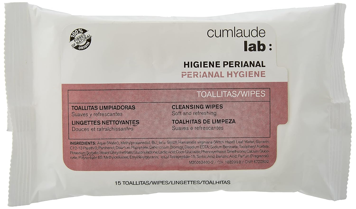 Lab - Toallitas Perianales, Toallitas limpiadoras húmedas para la higiene perianal, Provitamina B5, hidratantes, hipoalergénicas, sin parabenos ni alcohol, dermatológicamente probadas - 15 piezas