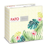 Fato - Servilletas de papel seco, airlaid, efecto textil, paquete de 50 servilletas, 40X40 plegadas en formato 4, Tropicana Decor