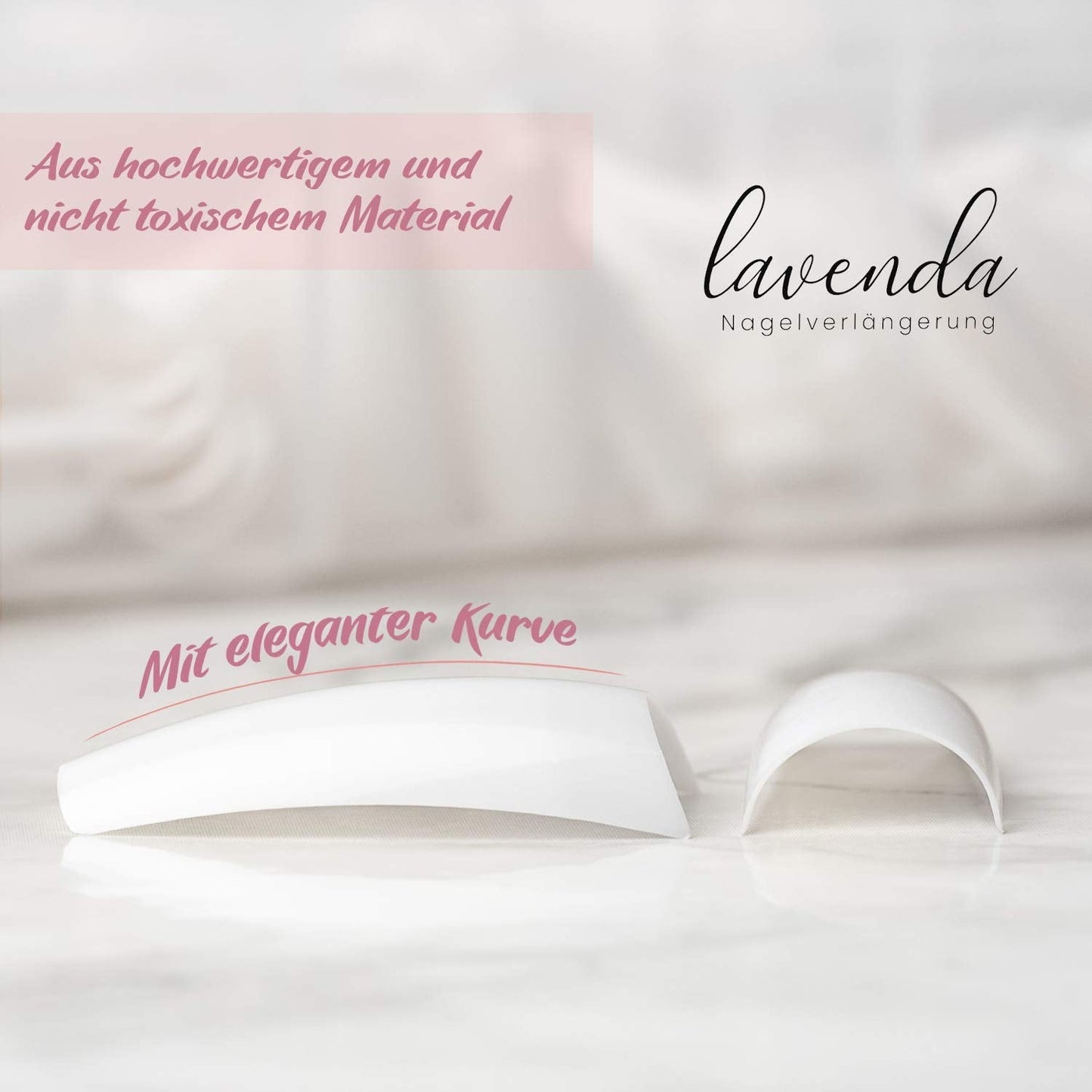 ® Uñas artificiales adhesivas 500 piezas de uñas postizas - Uñas de gel estables - Uñas de calidad de estudio (color natural)