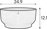 elho Vibes Fold Bowl 25 - Macetas de interior - 100% plástico reciclado - Ø 24,9 x Alt. 12,1 cm - Blanco/Lino blanco