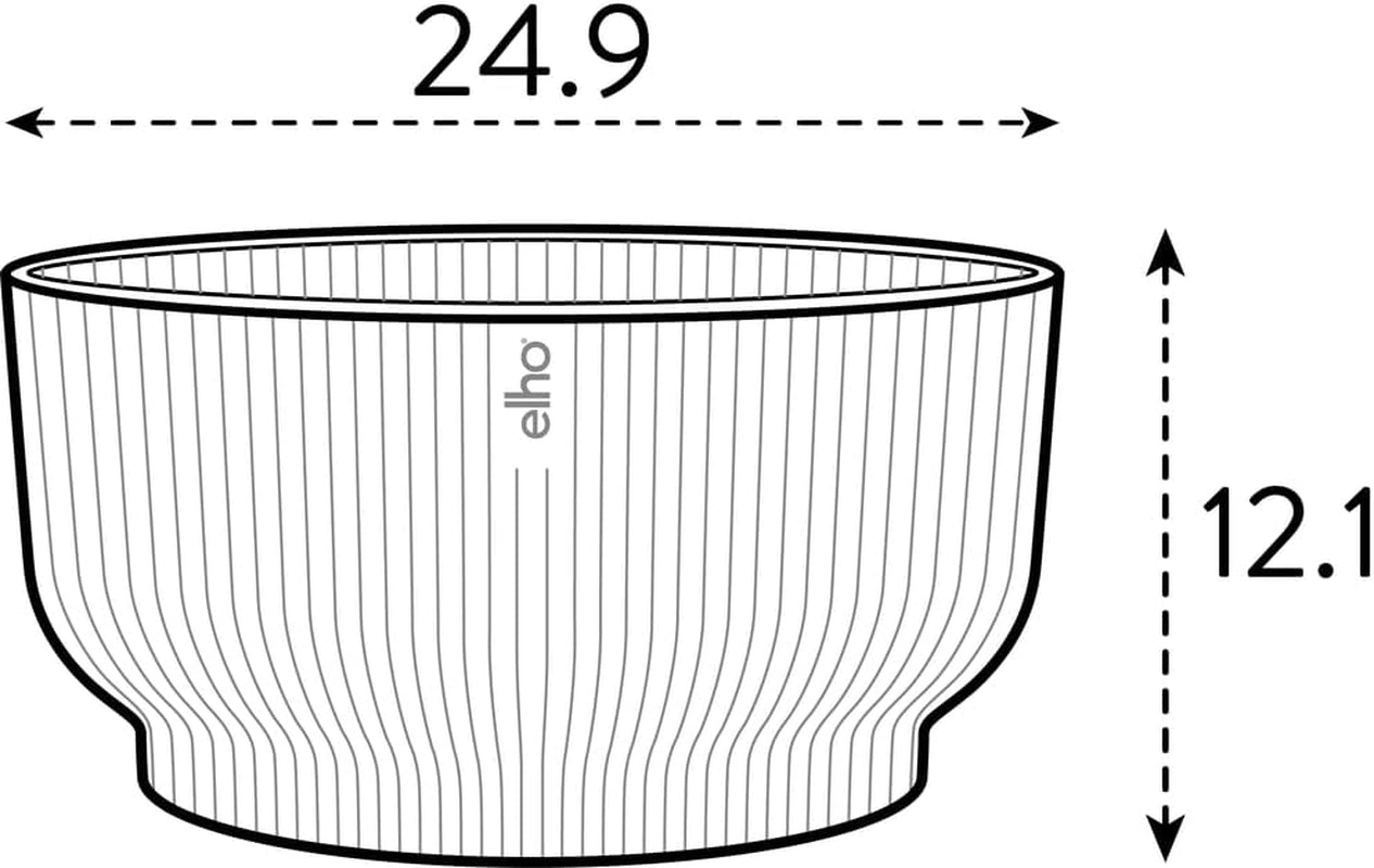 elho Vibes Fold Bowl 25 - Macetas de interior - 100% plástico reciclado - Ø 24,9 x H 12,1 cm - Verde/Ferngrün