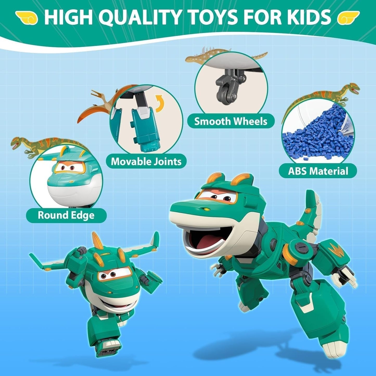Super Wings Personajes transformadores de 5" Paquete de 2 Jett transformador supercargado + Tino Juguete transformador para niños y niñas a partir de 3 años Figuras de acción rojas Naty Shop