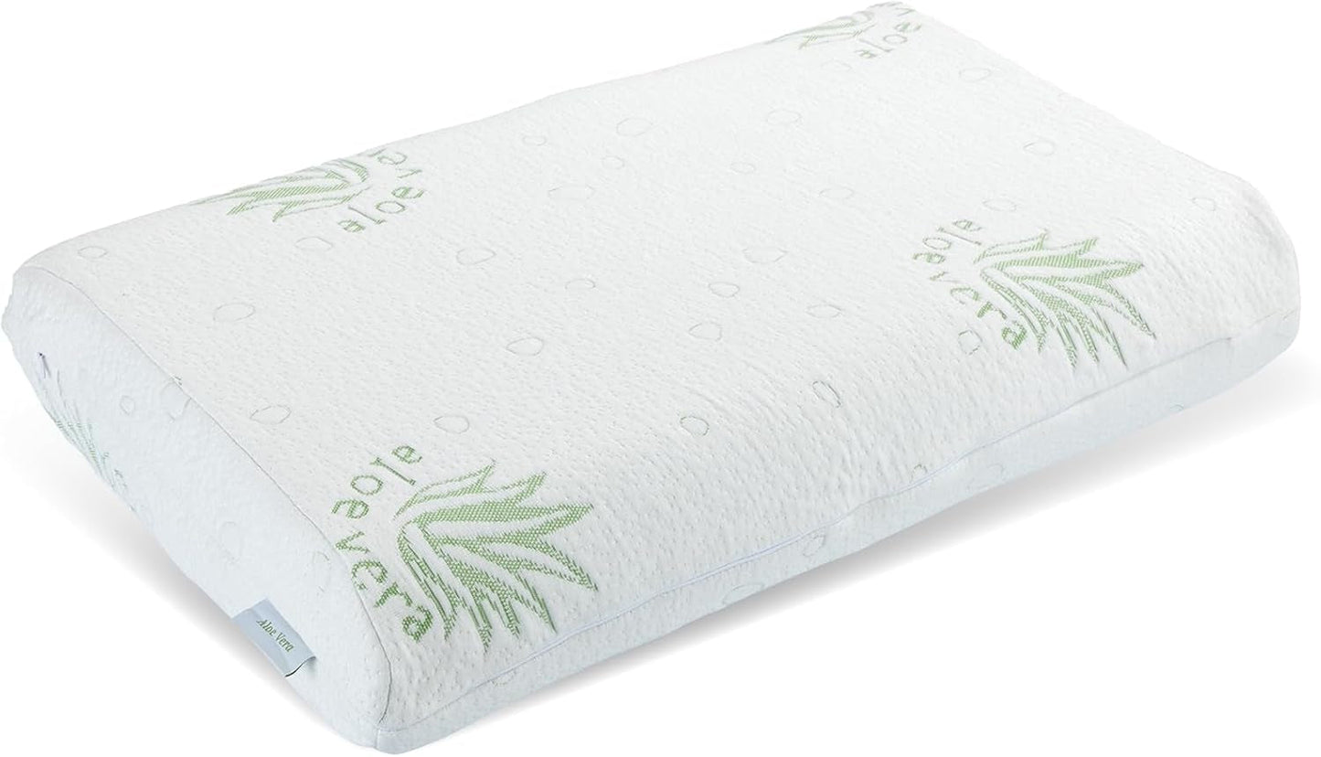 Maximex Visco Almohada de Soporte para el Cuello, Almohada de Soporte Transpirable con Relleno Ergonómico de Espuma, Almohada de Soporte para el Cuello Ajustable en Altura y Altura para un Sueño Reparador, con Aloe Vera Naty Shop Almohadas Estándar Default Title