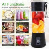 Batidora Smoothie Maker Tragbarer Entsafter: 380Ml Standmixer Persönlicher Shaker Proteinshake Mit 6 Edelstahlmesser Tragbar-Bpa-Freie Mit Usb-Mixbecher Für Shakes,Saftoutdoor,Schwarz Bucatarie Naty Shop